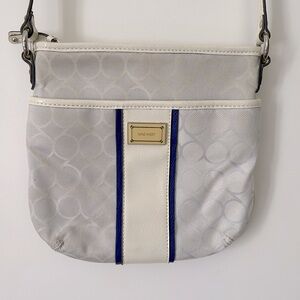 Nine West Cream Crossbody Bag with Blue Accents